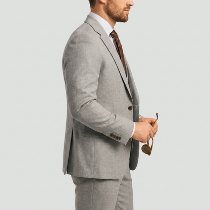 Men's Three-Piece Suit with Waistcoat - Classic Formal
