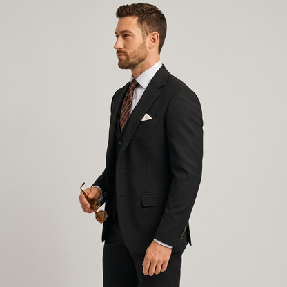 Men's Three-Piece Suit with Waistcoat - Classic Formal