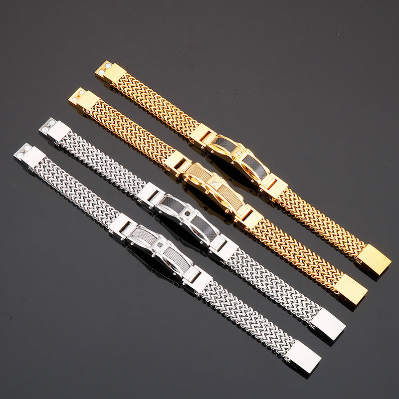 Men's Titanium Square Bracelet - Magnetic Closure
