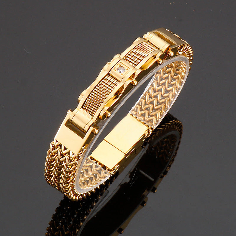Men's Titanium Square Bracelet - Magnetic Closure