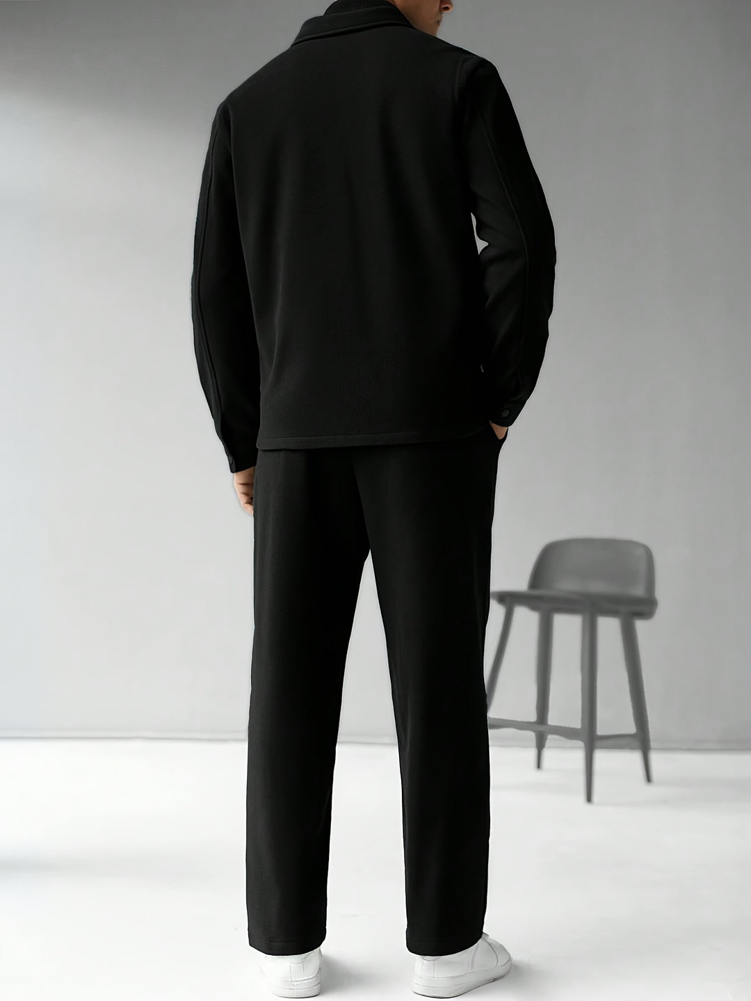Men's Two-Piece Set - Solid Color Relaxed Fit