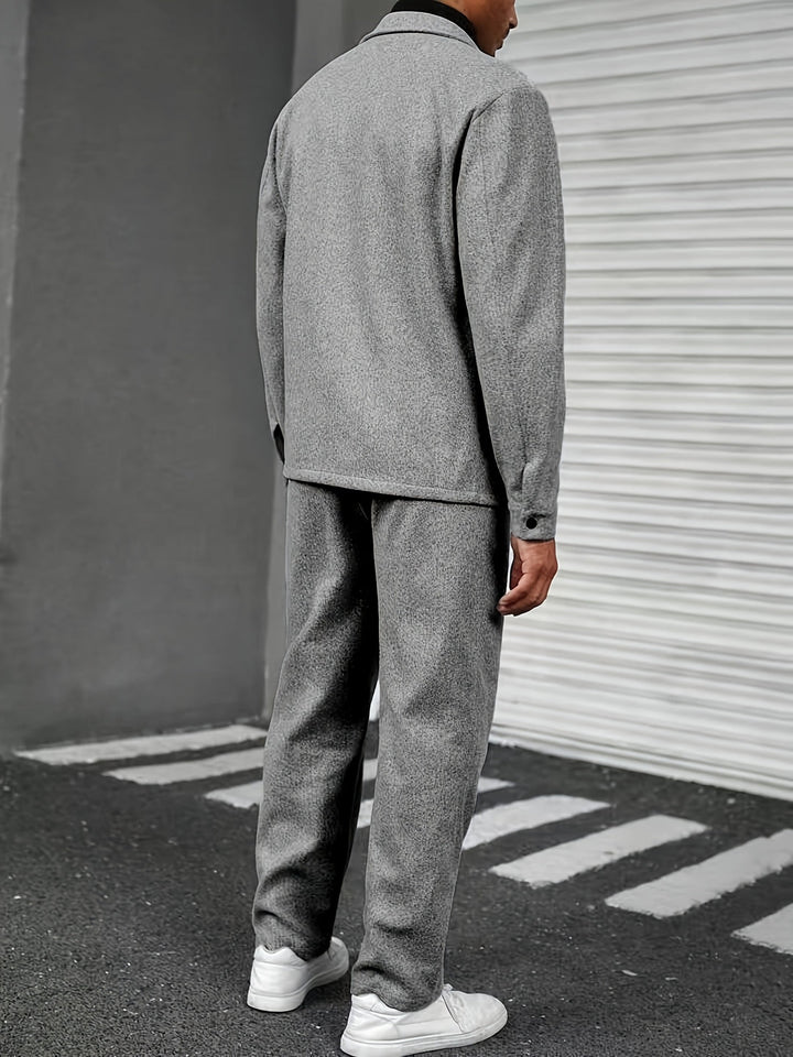 Men's Two-Piece Set - Solid Color Relaxed Fit