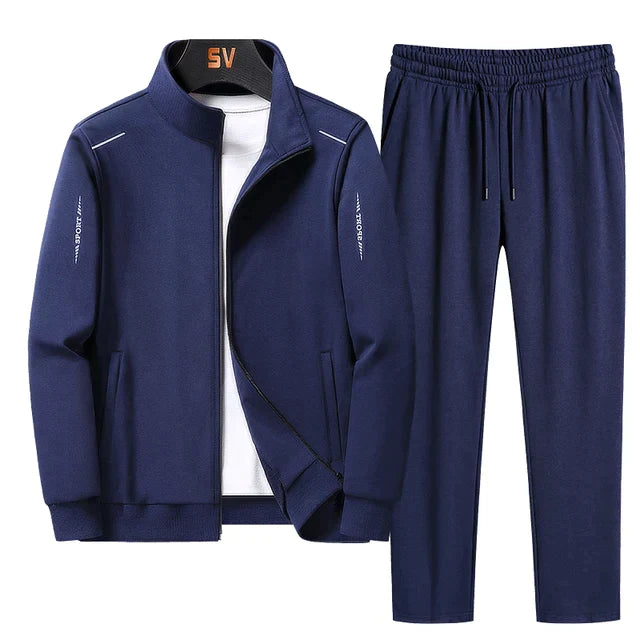 Men's Two-Piece Set with Zip - Winter - Blue
