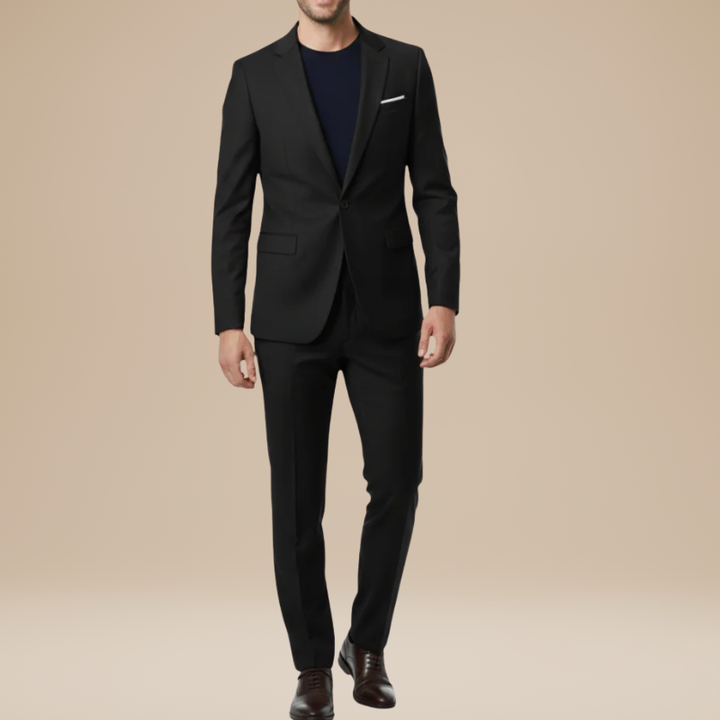 Men's Two-Piece Suit - Slim Fit Formal Wear - Black