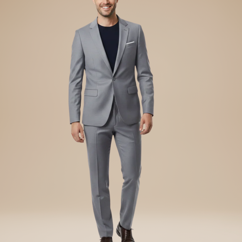 Men's Two-Piece Suit - Slim Fit Formal Wear - Grey