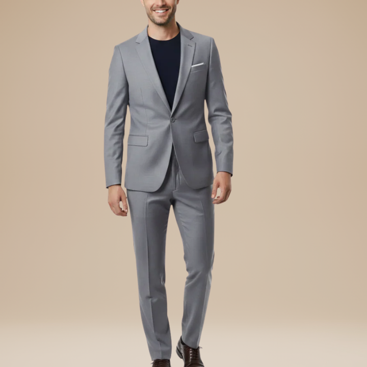 Men's Two-Piece Suit - Slim Fit Formal Wear - Grey