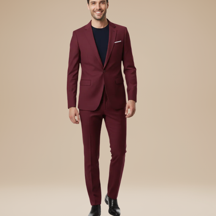 Men's Two-Piece Suit - Slim Fit Formal Wear - Red
