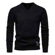 Men's V-Neck Sweater - Timeless Elegance - Black
