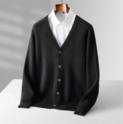Men's V-Neck Vest - Classic Knit Pullover - Black