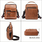 Men's Vintage Crossbody Shoulder Bag - Multiple Compartments