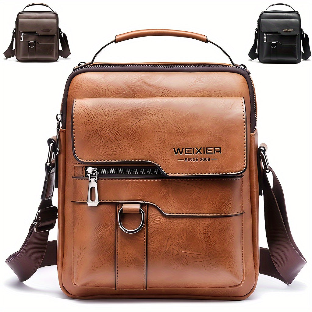 Men's Vintage Crossbody Shoulder Bag - Multiple Compartments