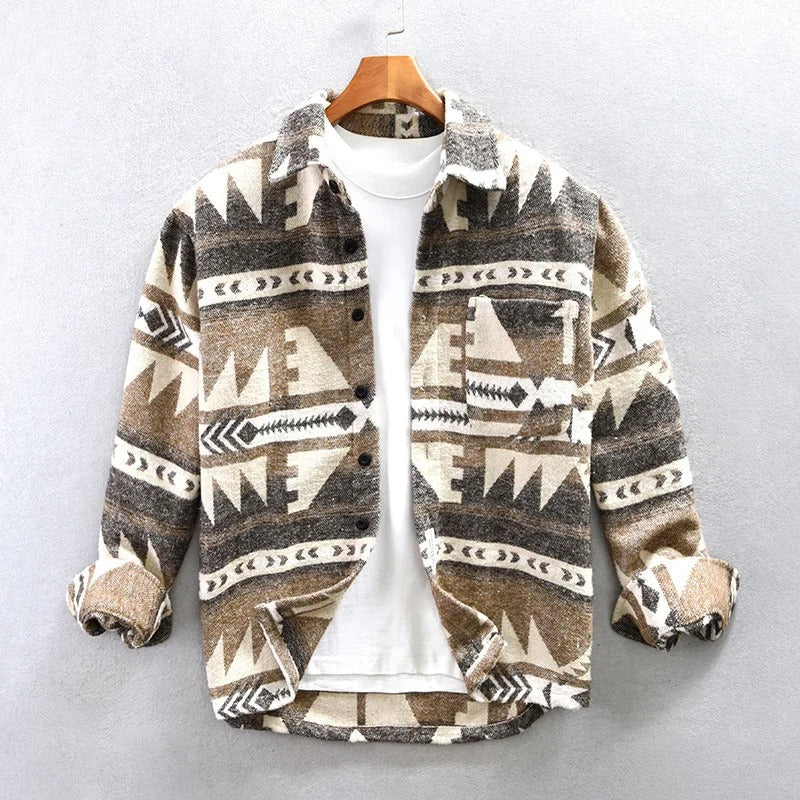Men's Vintage Flannel Shirt - Classic Brown - Light Brown