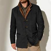 Men's Vintage Leather Jacket - Classic Timeless Style - Black