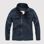 Men's Vintage Tactical Jacket - Classic Military Style - Blue