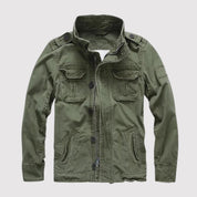 Men's Vintage Tactical Jacket - Classic Military Style - Green
