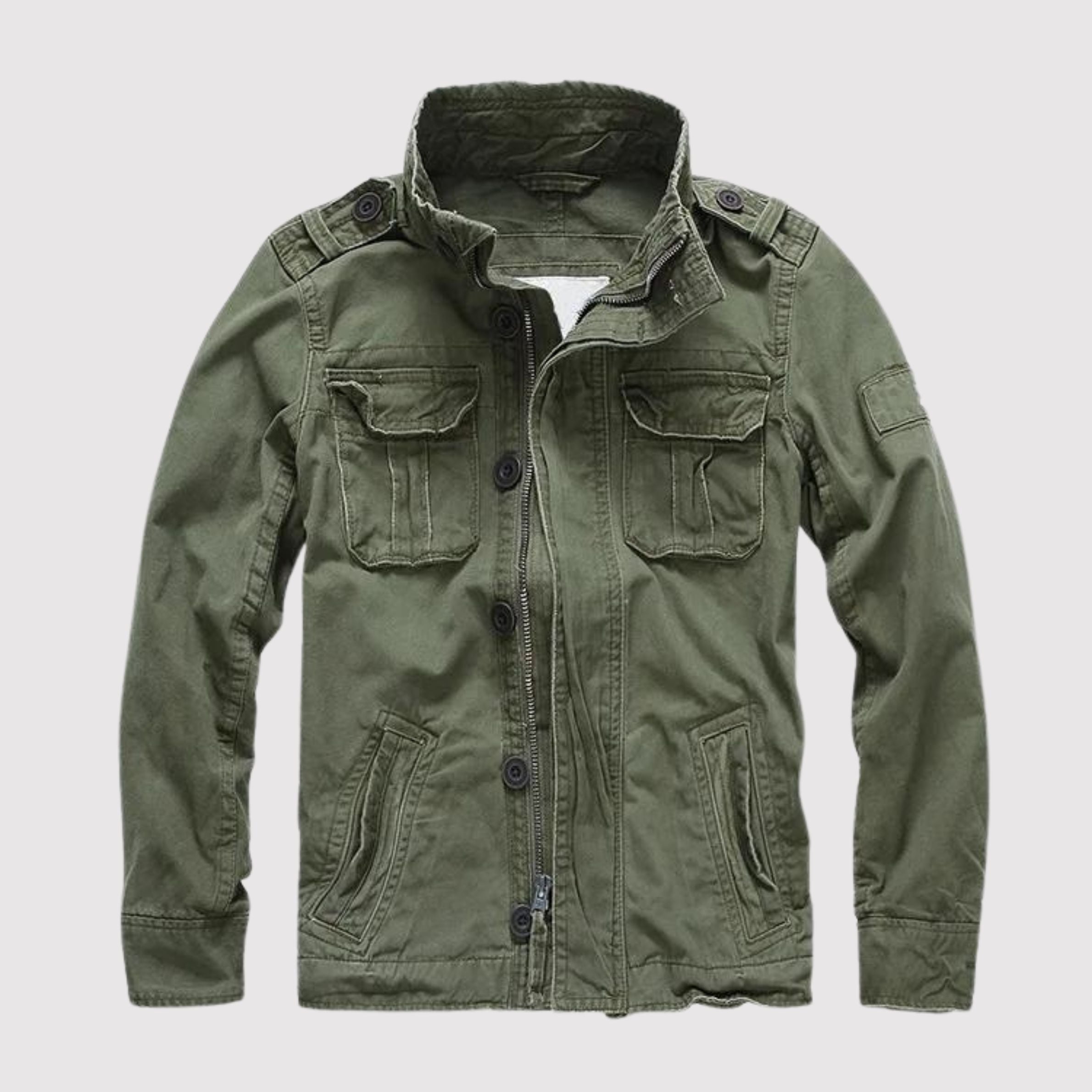 Men's Vintage Tactical Jacket - Classic Military Style - Green