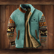 Men's Vintage Winter Jacket - Warm & Durable Outdoor Style - Blue