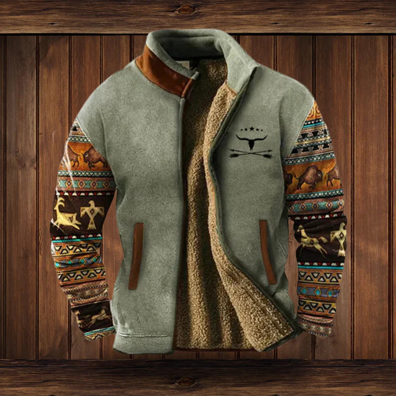 Men's Vintage Winter Jacket - Warm & Durable Outdoor Style - Grey