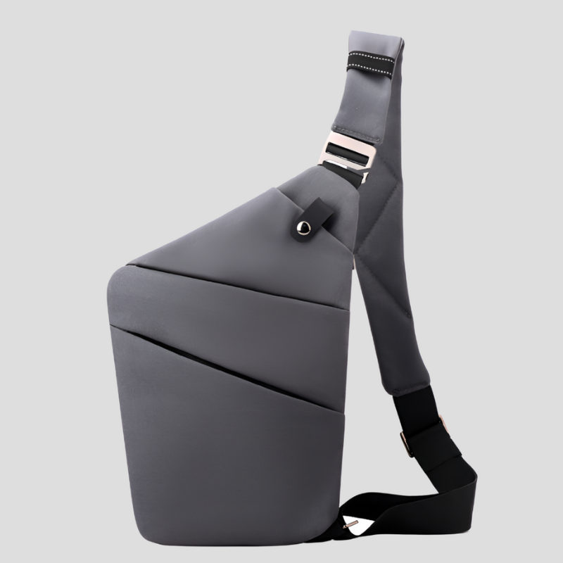 Men's Waterproof Chest Bag - Functional Shoulder Strap Design - Dark Grey