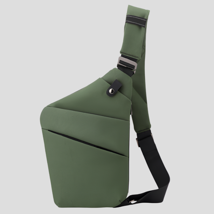 Men's Waterproof Chest Bag - Functional Shoulder Strap Design - Green