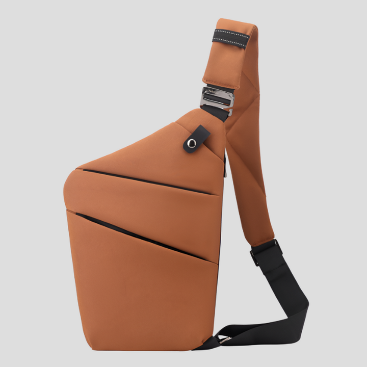 Men's Waterproof Chest Bag - Functional Shoulder Strap Design - Orange