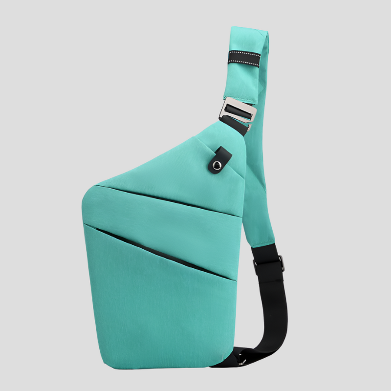 Men's Waterproof Chest Bag - Functional Shoulder Strap Design - Turquoise