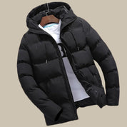 Men's Waterproof Puffer Parka - Insulated Winter Jacket - Black