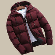 Men's Waterproof Puffer Parka - Insulated Winter Jacket - Red