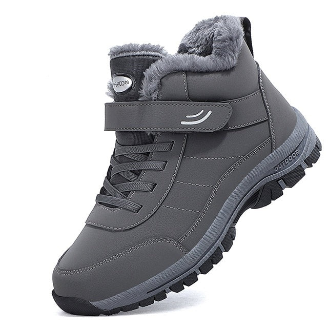 Men's Waterproof Winter Boots - Slip-Resistant & Insulated - Grey