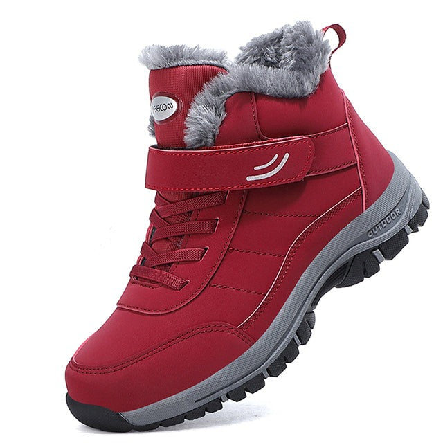 Men's Waterproof Winter Boots - Slip-Resistant & Insulated - Red