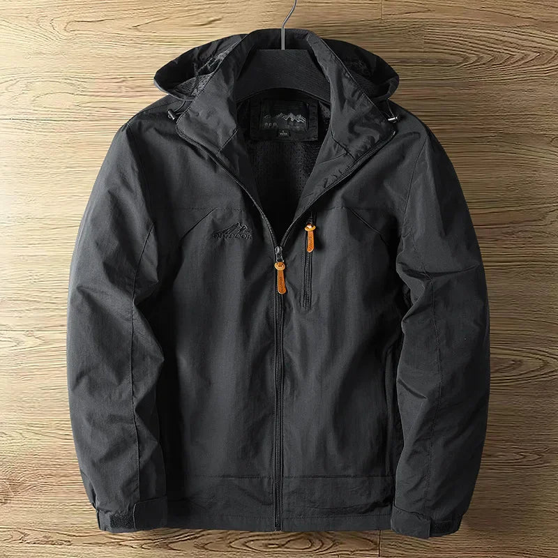 Men's Waterproof Winter Jacket - Outdoor Ski Coat - Black
