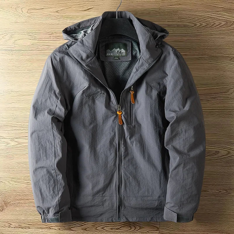 Men's Waterproof Winter Jacket - Outdoor Ski Coat - Grey