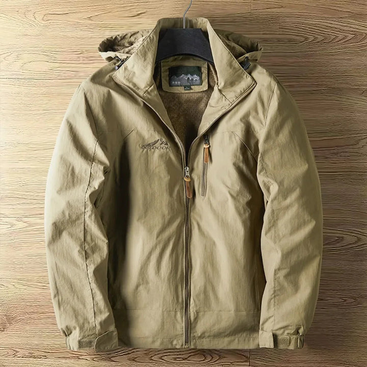 Men's Waterproof Winter Jacket - Outdoor Ski Coat - Khaki