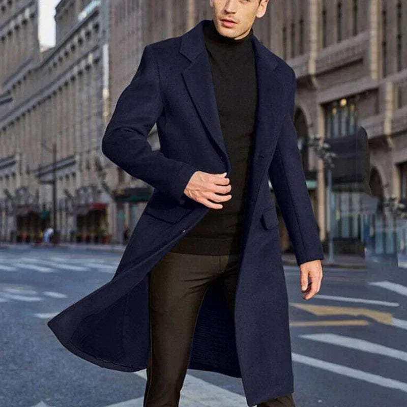 Men's Waterproof Winter Jacket - Slim Fit - Blue