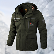 Men's Waterproof Winter Jacket - Windproof Functional Design - Green