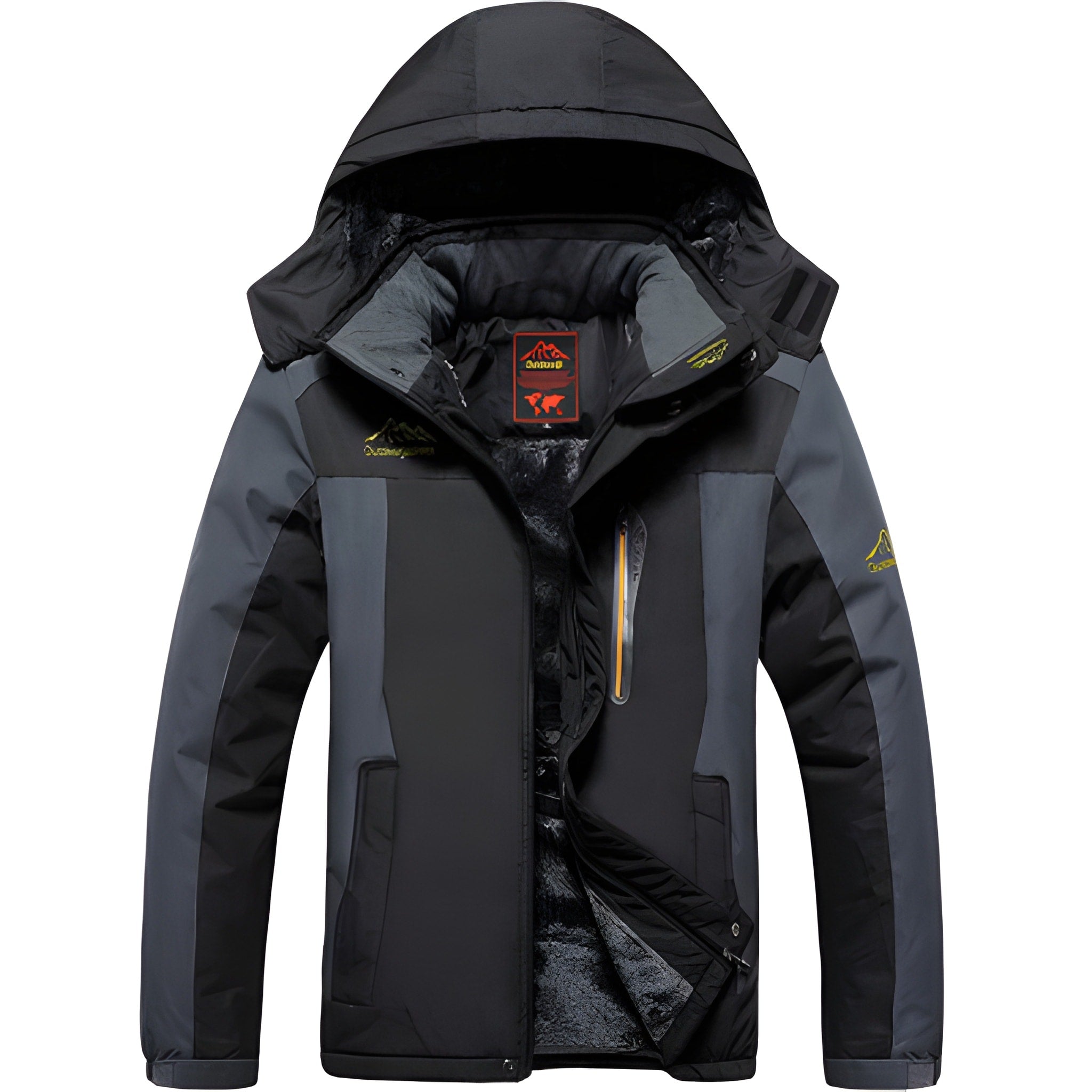 Men's Waterproof Winter Parka Jacket - Thermal Outdoor - Black