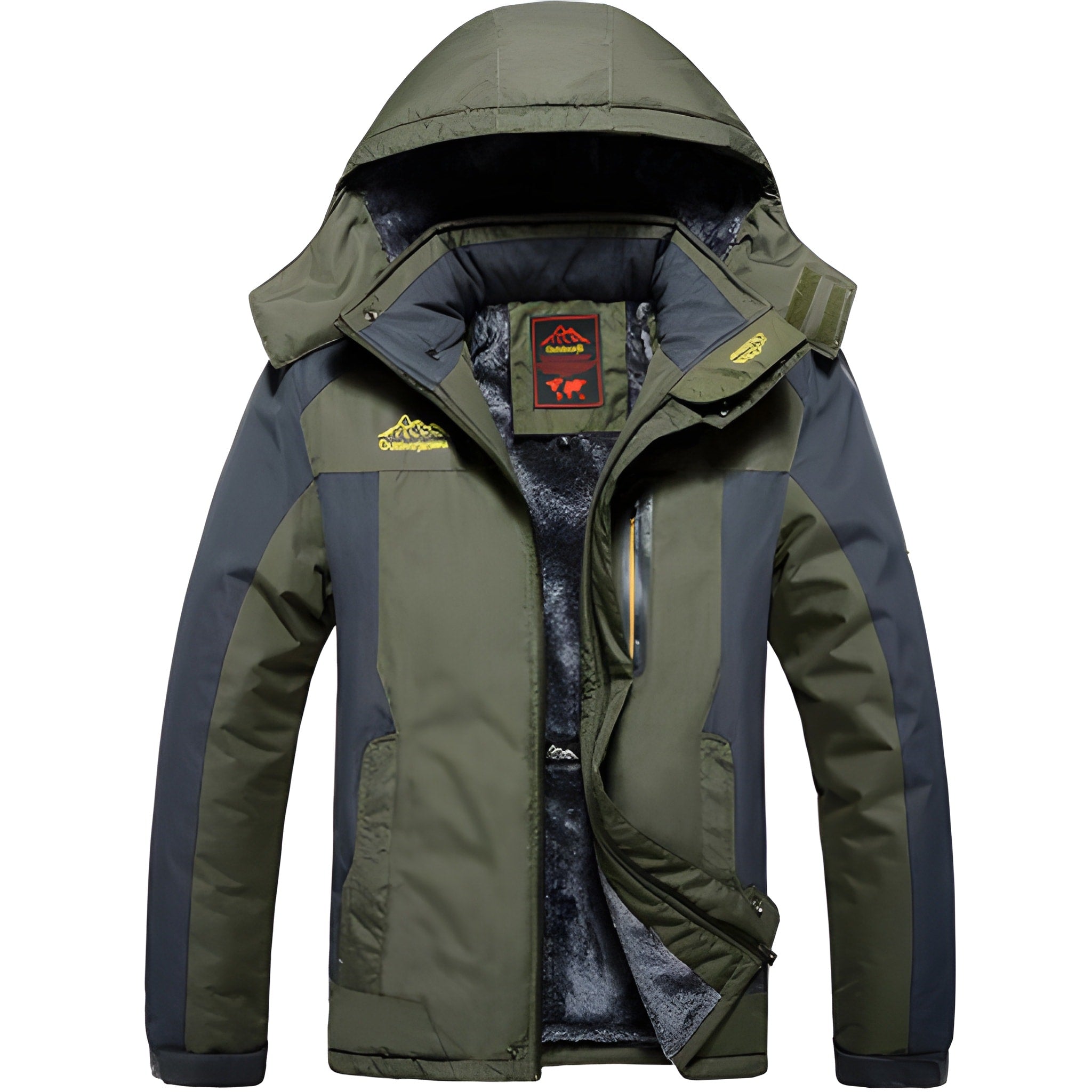 Men's Waterproof Winter Parka Jacket - Thermal Outdoor - Green