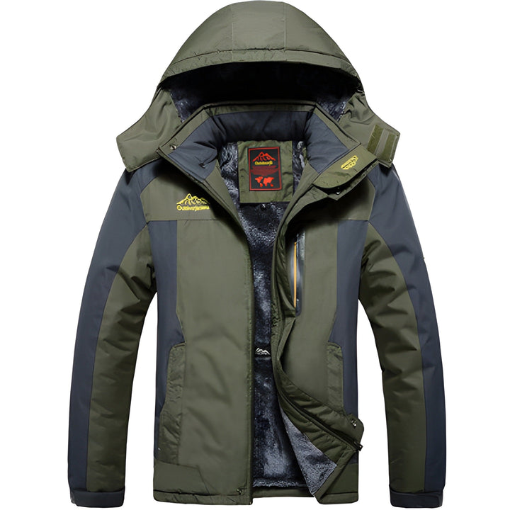 Men's Waterproof Winter Parka Jacket - Thermal Outdoor - Green