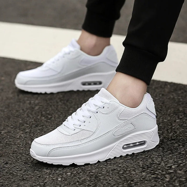 Men's White Walking Sneakers - Breathable & Slip-Resistant - White 2