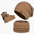 Men's Winter Beanie, Scarf & Gloves Set - Warm 3-Piece Bundle