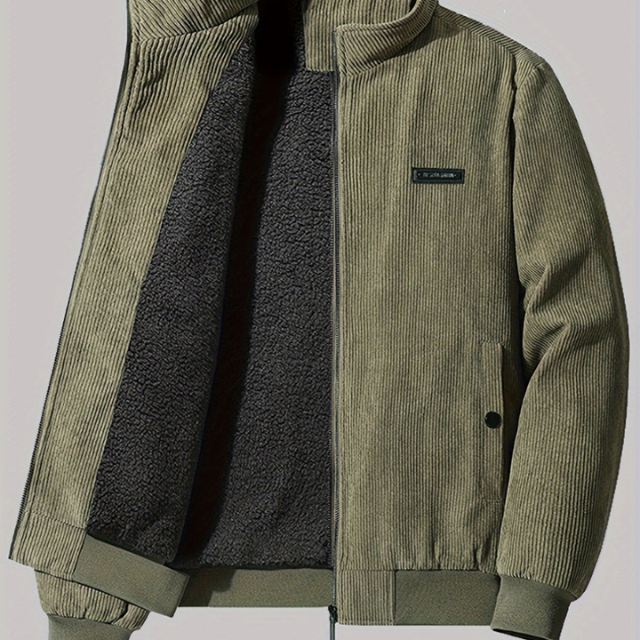 Men's Winter Coat with Stand Collar - Warm & Stylish - Green