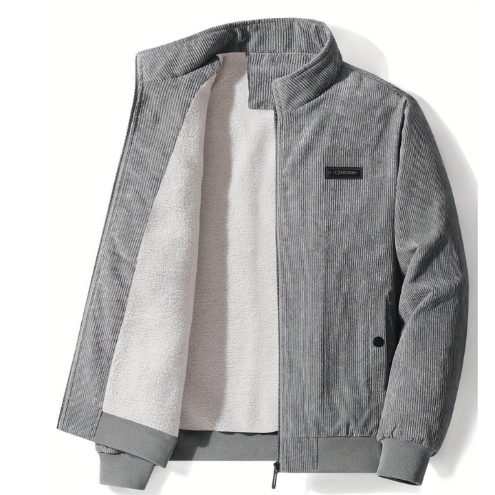 Men's Winter Coat with Stand Collar - Warm & Stylish - Grey