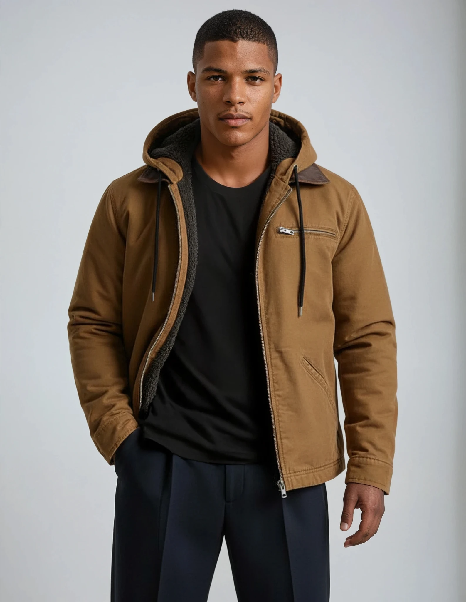 Men's Winter Jacket - Warm & Stylish Coat - Brown