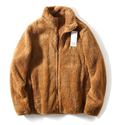 Men's Winter Jacket with Fur Lining - Zip & Stand Collar