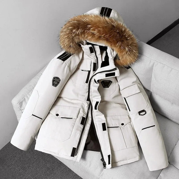 Men's Winter Jacket with Hood - Warm & Stylish