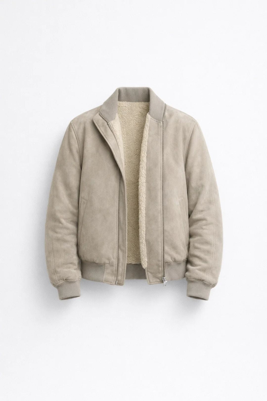 Men's Winter Jacket with Zip - Structured Short Cut
