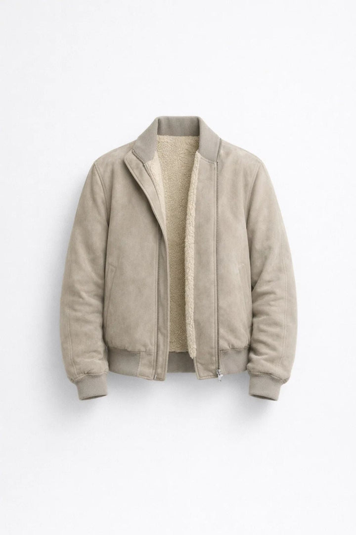 Men's Winter Jacket with Zip - Structured Short Cut