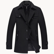 Men's Wool Blazer Jacket - Classic Tailored Fit - Black