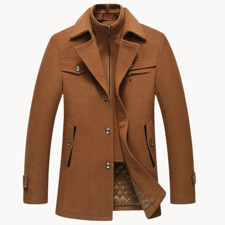 Men's Wool Blazer Jacket - Classic Tailored Fit - Camel