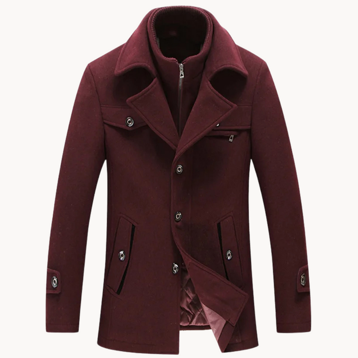 Men's Wool Blazer Jacket - Classic Tailored Fit - Red